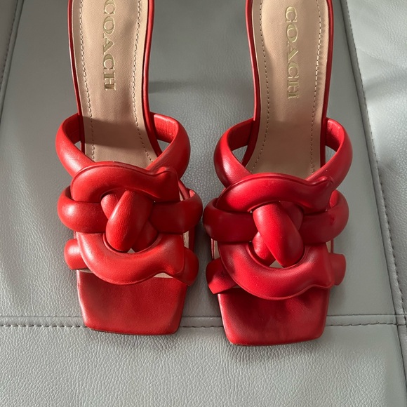 Coach Women's Bold Red Heels - Picture 1 of 4